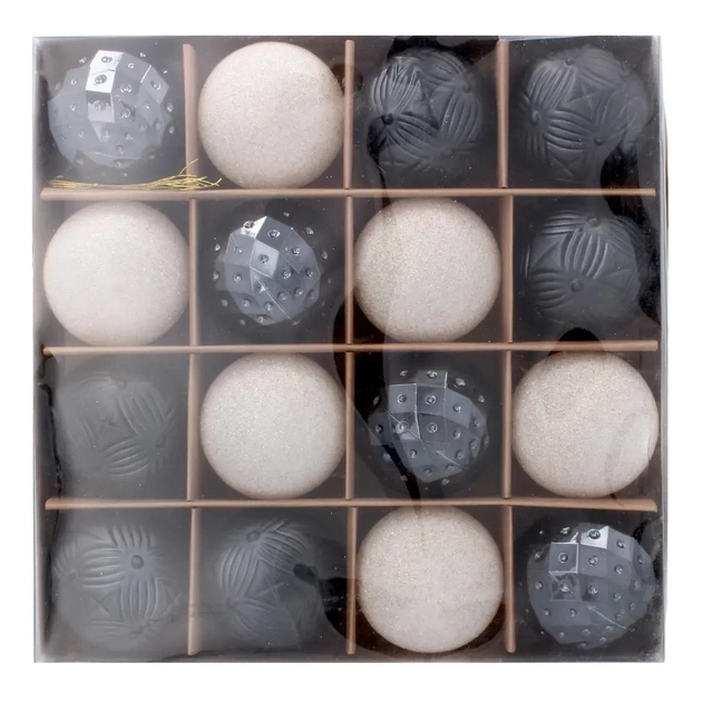 Ялинкова іграшка Chomik пластикові кульки компл. 16 шт, 6см, чорні (5900779853140_2) - picture 5