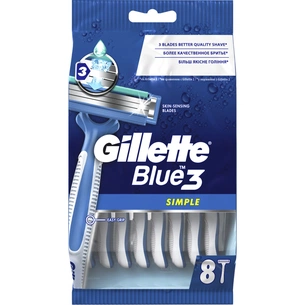 Бритва Gillette Blue Simple3, одноразові, 8 шт. (7702018429660) зображення 1