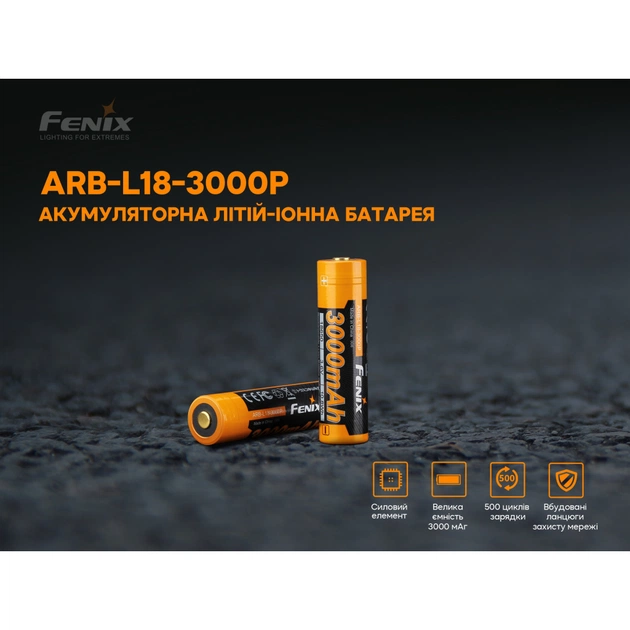 Акумулятор Fenix 18650 3000 mAh (ARB-L18-3000P) - picture 4
