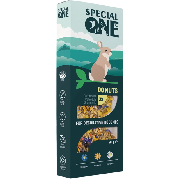 Вітаміни для гризунів Special One «Волошка, календула, ромашка» 50 г (4823082425198) - picture 1