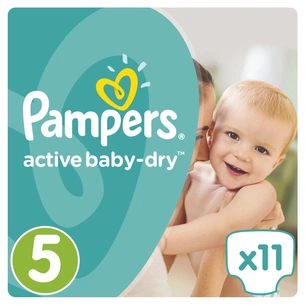 Підгузки Pampers Active Baby-Dry Junior Розмір 5 (11-18 кг), 11 шт (4015400647577) зображення 1