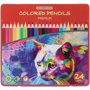 Олівці кольорові Cool For School Premium, тригранні, 24 кольори (CF15180) зображення 1
