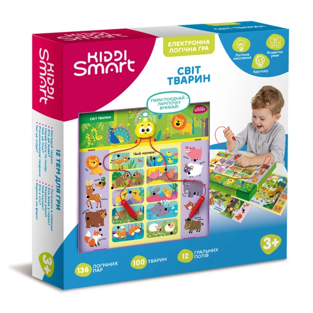 Настольная игра Kiddi Smart Викторина Мир животных S2 (157-A-0011-UA) - изображение 1