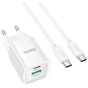 Зарядний пристрій HOCO C149A Charm 1xUSB-C PD30W + 1xUSB QC3.0 + cable USB-C to USB-C White (6942007630351) - зменшене зображення 2