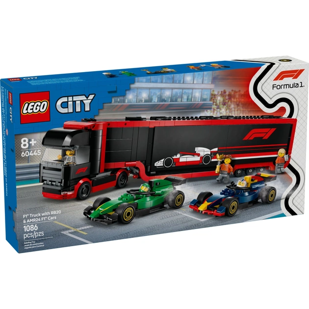 Конструктор LEGO City Вантажівка F1 з автомобілями RB20 та AMR24 (60445) - picture 1