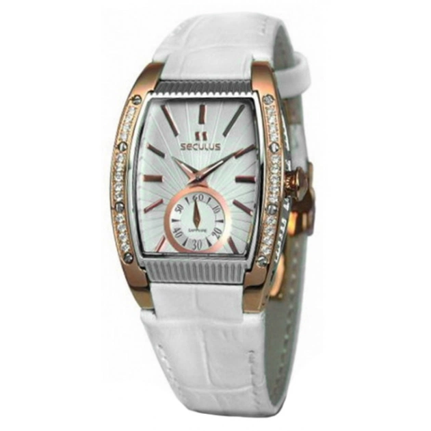 Наручные часы Seculus 1667.2.1069 white, pvd-r cz stones, white leather - изображение 1