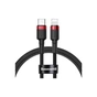 Дата кабель USB-C to Lightning 1.0m Cafule PD 20W red+black Baseus (CATLKLF-91) - зменшене зображення 1