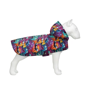 Дощовик для тварин WAUDOG Clothes Накидка з капюшоном Зубасті монстри L (358-4048) зображення 1