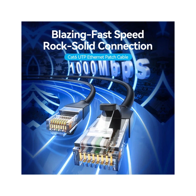 Патч-корд 8м, UTP cat 6 RJ-45 black Vention (IBEBK) - picture 4