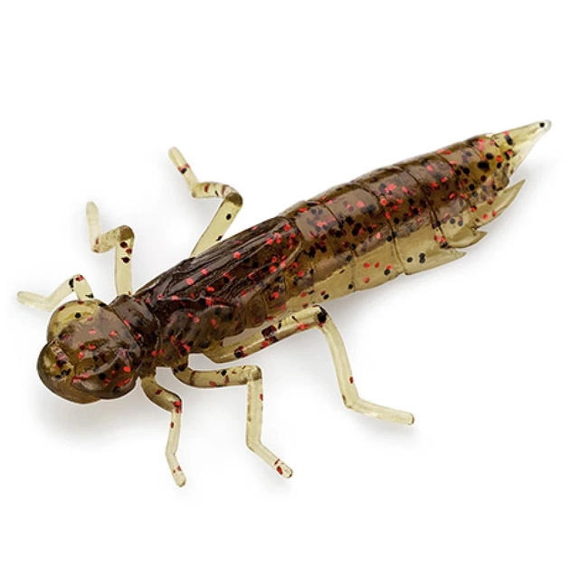 Силікон рибальський FishUP Dragonfly 1.7" 045 - Green Pumpkin/Red&Black (8шт/уп) (1864.04.94) - зображення 1