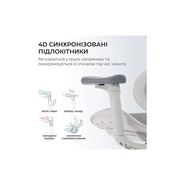 Офісне крісло Sihoo DORO C300L Mesh White (DORO-C300L-A3-102) - изображение 11