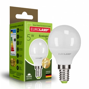 Лампочка Eurolamp LED G45 5W E14 3000K 220V (LED-G45-05143(P)) зображення 1