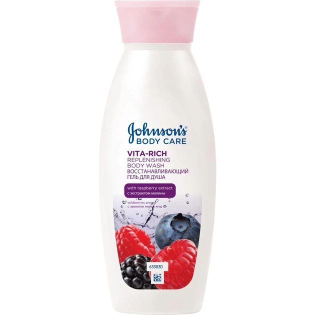 Гель для душу Johnson's Body Care Vita Rich Відновлюючий екстракт малини 250 мл (3574661238920) - изображение 1