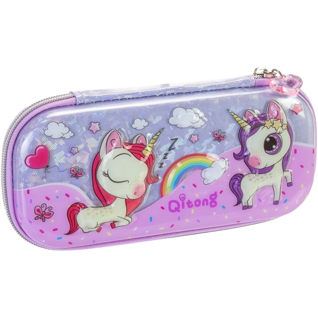 Пенал Cool For School блискучий 1 відділення з органайзером, фіолетовий (QT-5768-Purple) - изображение 1