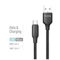 Дата кабель USB 2.0 AM to USB-C 1.0m 3A TPE embossed black ColorWay (CW-CBUC101-BK) - зменшене зображення 4