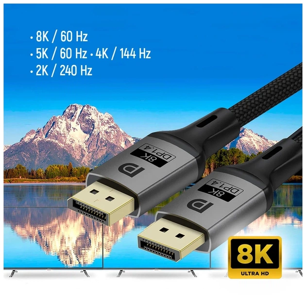 Кабель мультимедійний DisplayPort M to DisplayPort M 1.5m V1.4 8K black ColorWay (CW-CBDP093-BK) - picture 7