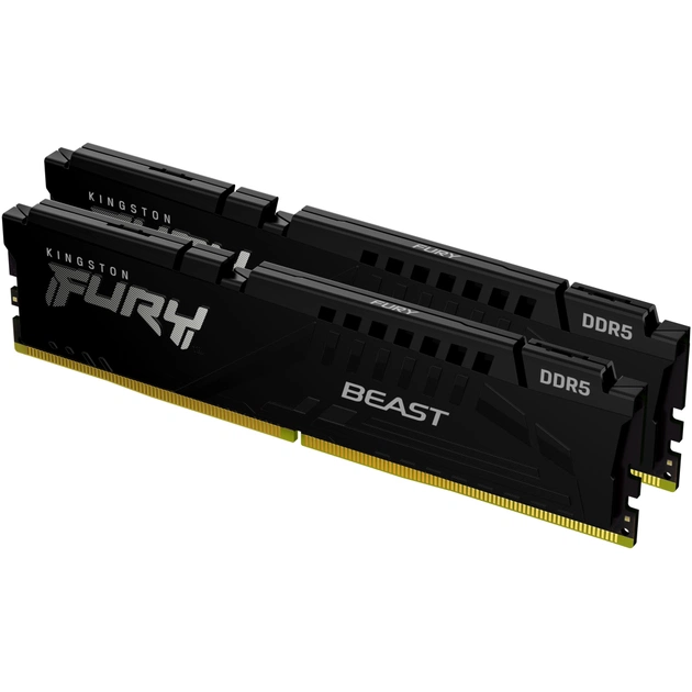 Модуль пам'яті для комп'ютера DDR5 64GB (2x32GB) 6000 MHz Beast Black XMP Kingston Fury (ex.HyperX) (KF560C40BBK2-64) - зображення 1