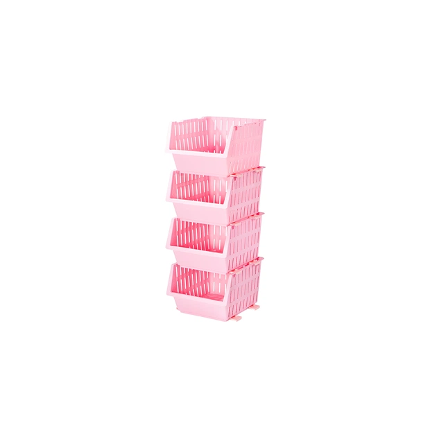 Кошик для зберігання Violet House 1021 Бамбу Pink 4 шт. (1021 Бамбу PINK Набор 4 шт) - изображение 1