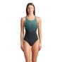 Купальник Arena Kikko V Swimsuit V Back Graphi 006650-508 чорний, зелений 38 (3468337490500) - зменшене зображення 1