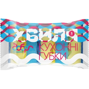 Губки кухонні Добра Господарочка Хвиля Жовто-блакитні 5 шт. (4820086523172) зображення 1
