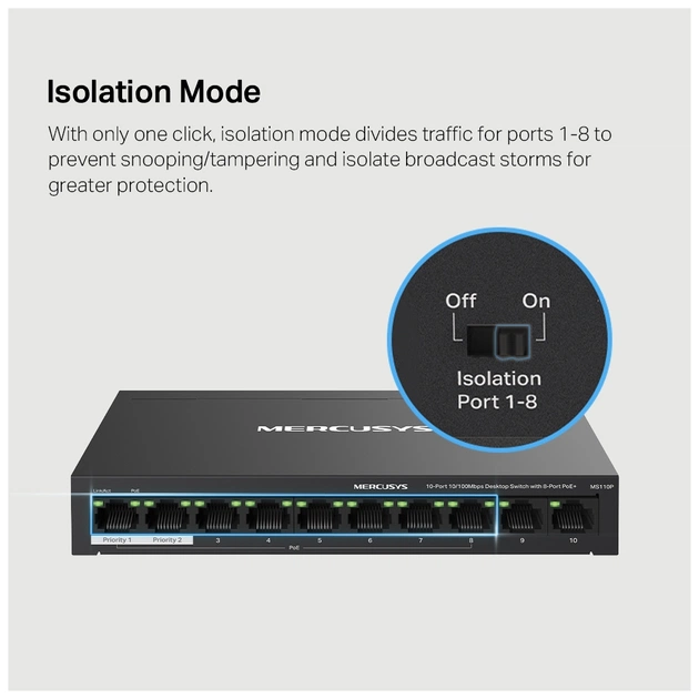 Комутатор мережевий Mercusys MS110P - picture 7