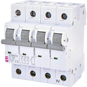 Автоматичний вимикач ETI ETIMAT 6 3p+N C 16 А (6 kA) (2146516) зображення 1