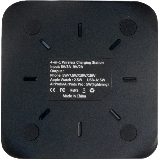 Зарядний пристрій Extradigital 4-in-1 Wireless charging for iPhone / iWatch / Airpods (W8) Black (CWE1533) - picture 10
