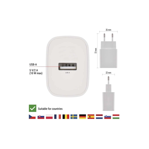 Зарядний пристрій EMOS V01B10 USB-A 10W (V01B10) - picture 4