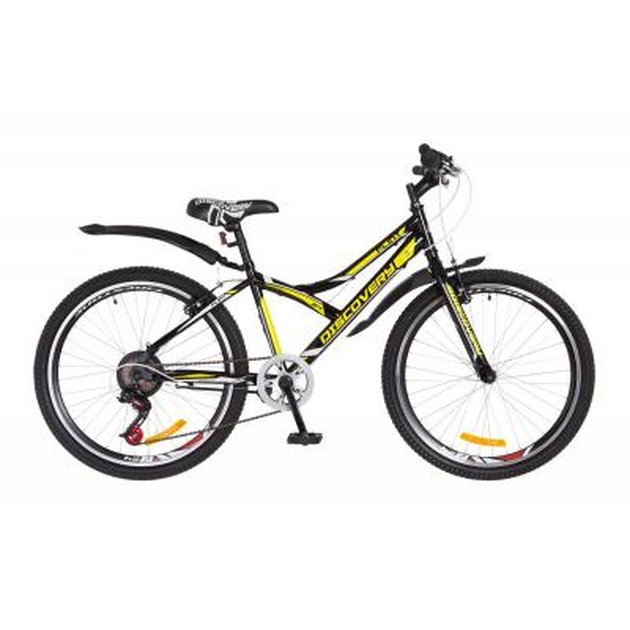 Велосипед Discovery 24" FLINT 2018 14G Vbr рама-14" St чорно-жовтий (OPS-DIS-24-097) - изображение 1