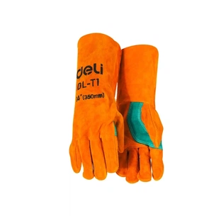 Защитные перчатки Deli Cowhide, краги сварщика 14" (EDL-T1) изображение 1