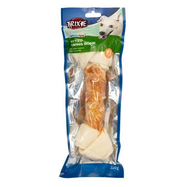 Лакомство для собак Trixie Кость для чистки зубов с курицей Denta Fun 25 см 220 г (4011905313207) - изображение 1