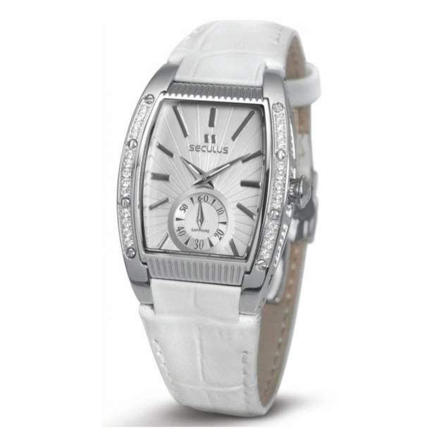 Наручные часы Seculus 1667.2.1069 white, ss cz stones, white leather - изображение 1