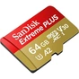 Карта пам'яті SanDisk 64GB microSDXC class 10 UHS-I U3 A2 Extreme Plus V30 (SDSQXBZ-064G-GN6MA) - зменшене зображення 3