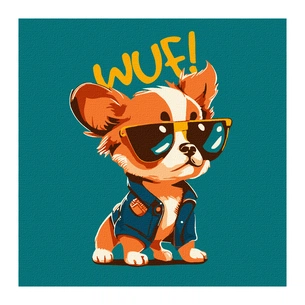 Картина по номерам Rosa Star Стильний песик 15х15 см, з мольбертом (4823098540588) зображення 1