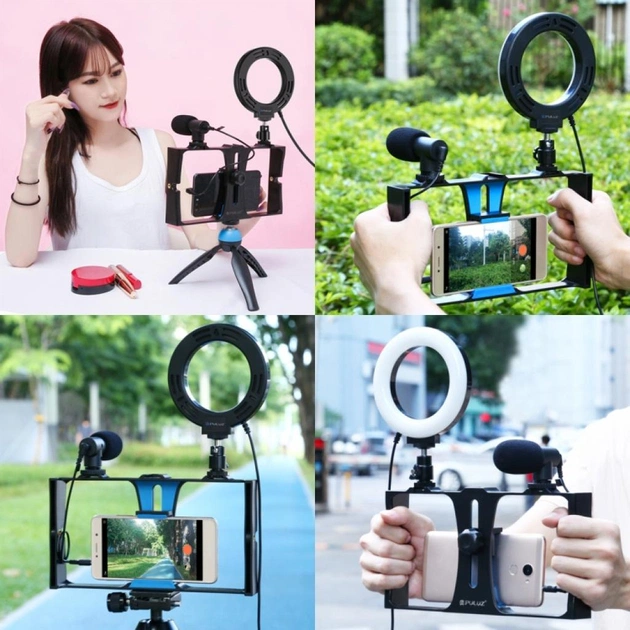 Набір блогера Puluz 4in1 (ring light, mount, phone holder, microphone) (PKT3025L) - picture 8