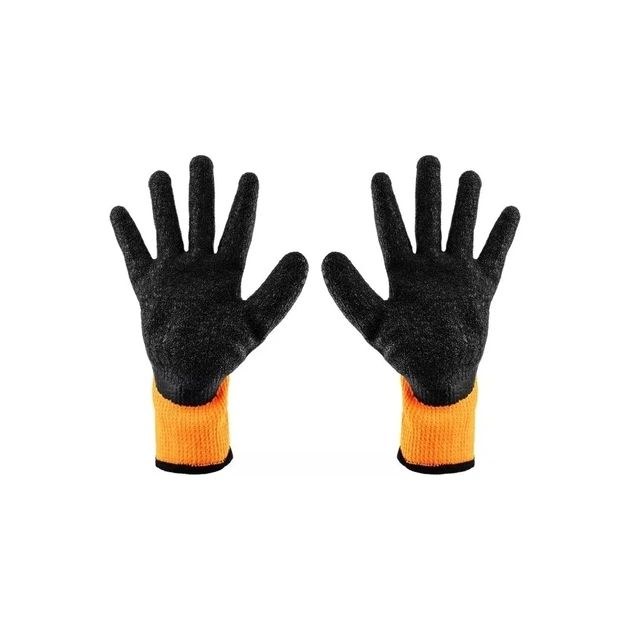 Защитные перчатки Neo Tools латексное покрытие, полиэстер, р.8, оранжево черные (97-612-8) - изображение 4