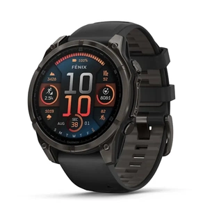 Смарт-годинник Garmin fenix 8 47mm, AMOLED, Saph, CrbnGryTi/Blk, Blk/PebbleGryBnd, GPS (010-02904-21) зображення 1