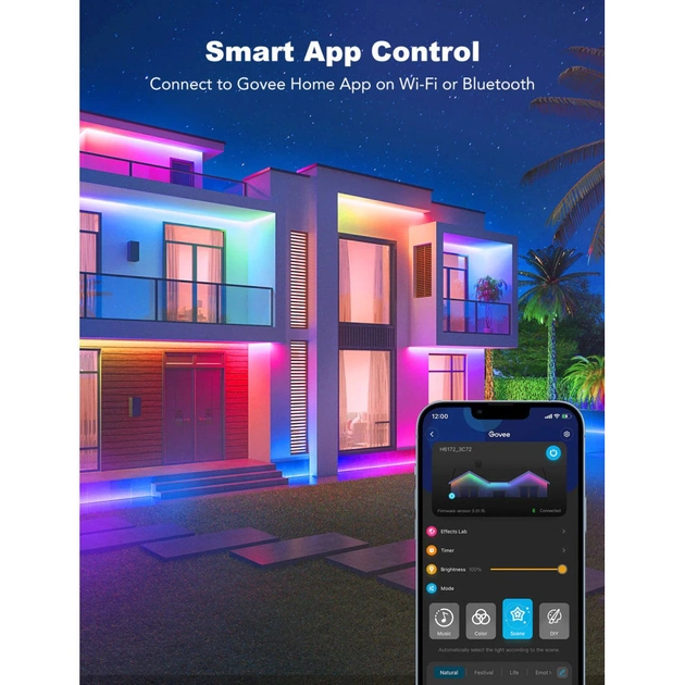 Світлодіодна стрічка Govee Phantasy Outdoor LED RGBIC Strip Lights 10м Білий (H61723D1) - зображення 11