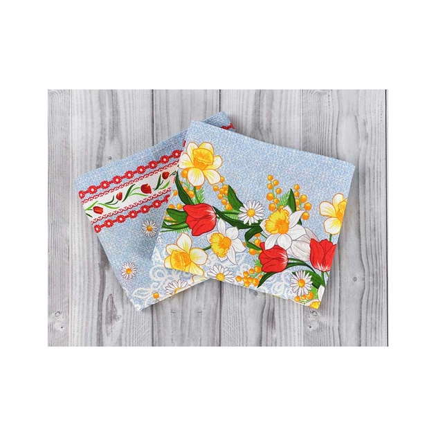 Рушник Руно вафельний набивний Весняні квіти -2, 45х80 см (202.15_Весняні квіти_2) - picture 6