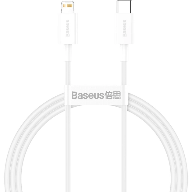 Дата кабель USB-C to Lightning 1.0m 20W Superior Series White Baseus (CATLYS-A02) - зображення 1