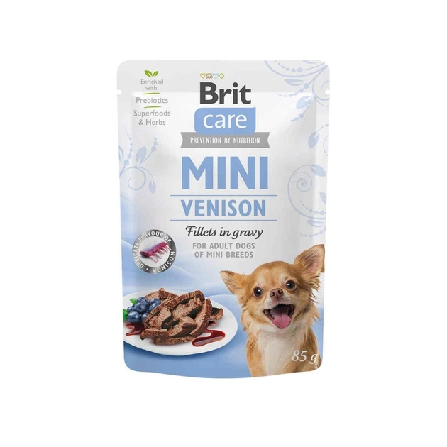 Вологий корм для собак Brit Care Mini pouch 85 г (філе дичини в соусі) (8595602534456) - зображення 1
