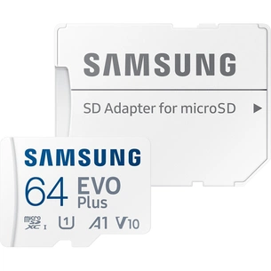 Карта пам'яті Samsung 64GB microSD class 10 UHS-I U3 V30 A2 EVO Plus (MB-MC64SA/EU) зображення 1