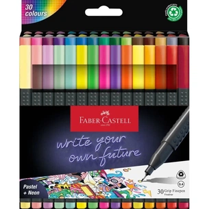 Лайнер Faber-Castell набір ручок капілярних Grip Finepen тригранна 0,4 мм 30 кольорів (32272) зображення 1