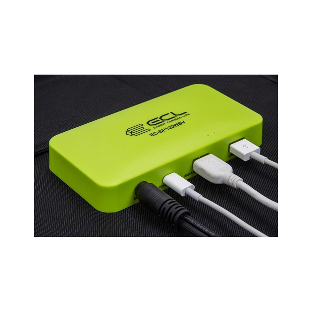 Портативна сонячна панель ECL 120W регулятор USB-C 2xUSB 1xQC 3.0 1550x555x5мм 3.9кг (EC-SP120WBV) - picture 5