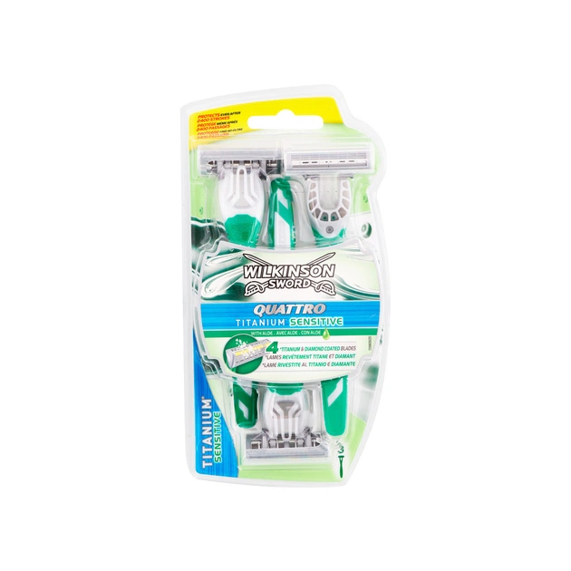 Бритва Wilkinson Sword Quattro Titanium Sensitive 3 шт. (4027800707706) - изображение 1