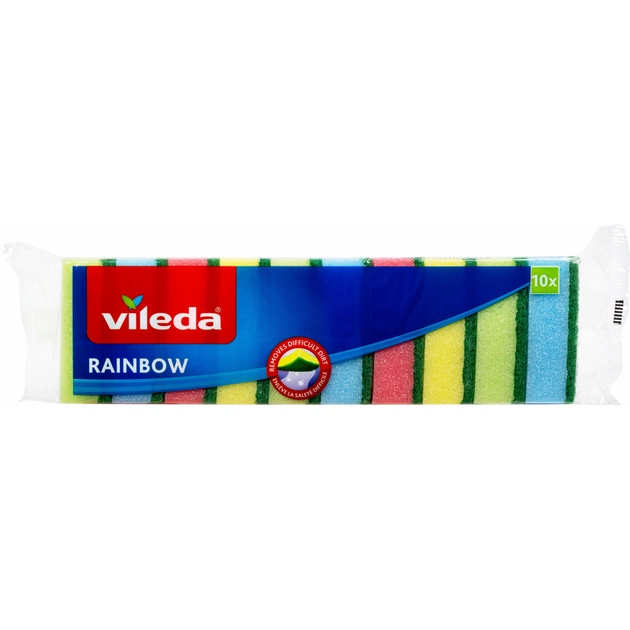 Губки кухонні Vileda Rainbow 10 шт. (4023103073241) - зображення 1
