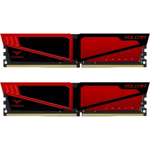 Модуль пам'яті для комп'ютера DDR4 16GB (2x8GB) 2400 MHz T-Force Vulcan Red Team (TLRED416G2400HC14DC01) зображення 1