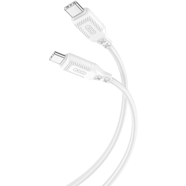 Дата кабель USB-C to USB-C 1.0m 60W braided XO (NBQ236B_White) - зображення 1