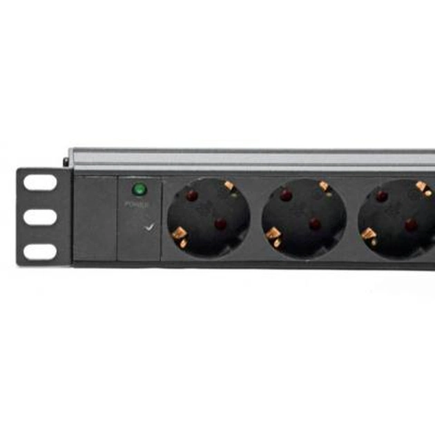 Силовий блок Kingda 19" 1U 9xSchuko, С14, без кабелю (KD-GER(16)N1009WKPB19A-C14) - picture 2