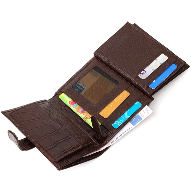 Портмоне Bond Accessories З натуральної шкіри Коричневе (22058) - изображение 8